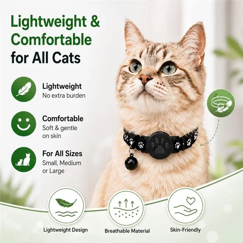 B29C-Pet Tracker Pet GPS Collar Tracker Smart Tag For Android IOS Find My Smart Tracking Collar For Pet Cat Dog Safety