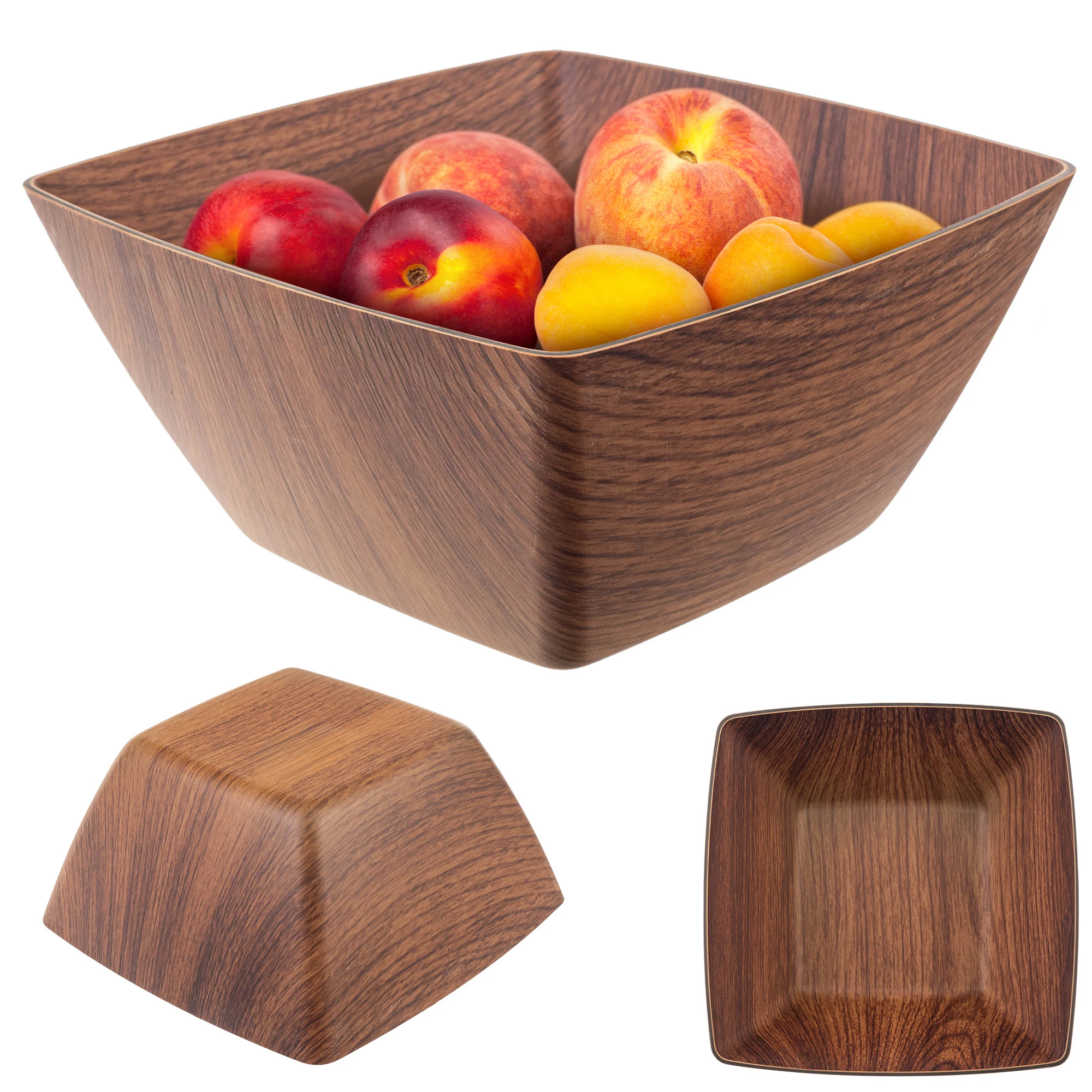 KADAX Slakom Plastic Kom 19cm Voor Fruitsalade Snack Vierkant