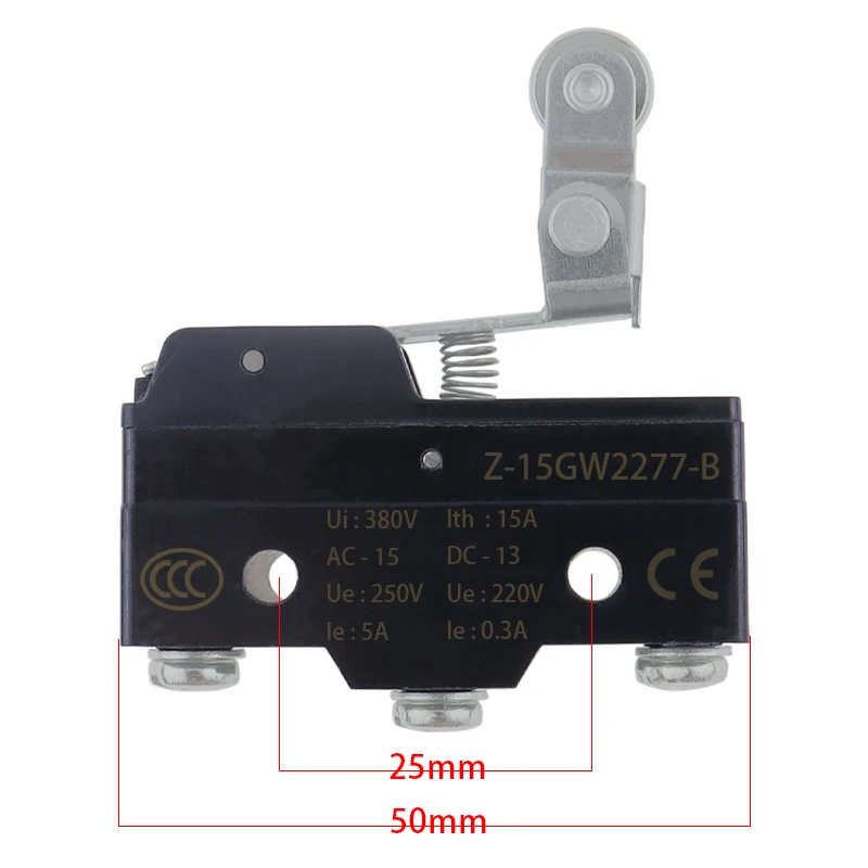 Z-15GW2277-B Z-15G Microswitch limit Travel switch Small Horizontal rotary roller lever arm hinge screw terminal