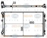 8MK376901-374 for engine water radiator 650 × × × 22 A3/1,6TDI GOLF VII/1,6TDI GOLF VII/