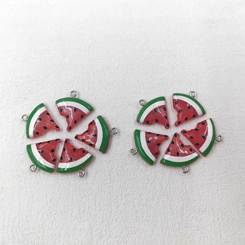 10pcs European Simulated Watermelon Charms for Jewelry Making Handmade Fruit Pendants Crafts DIY Earring Keychain C503