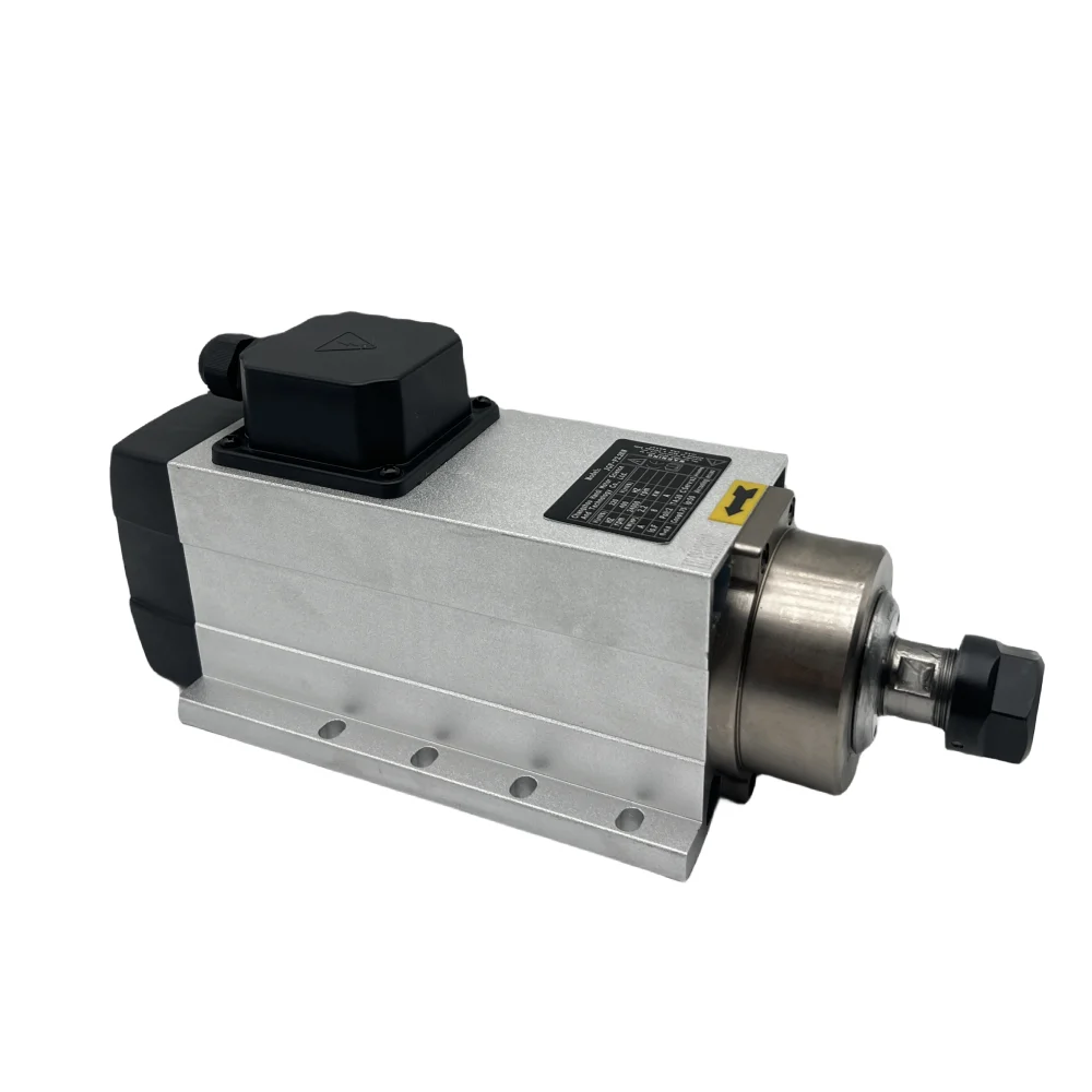2.2KW/2200W ER20 Air Cooled Square Flanged CNC Spindle Motor 220V 24000Rpm 400HZ With ER20 Collet for CNC Router Machine