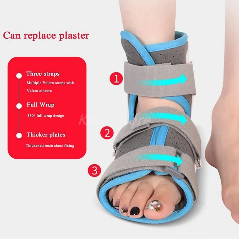 Breathable Ankle Stabilizer Adjustable Injury Recovery Ankle Fixation Brace Foot Drop Brace Posture Corrector Shock Foot Brace