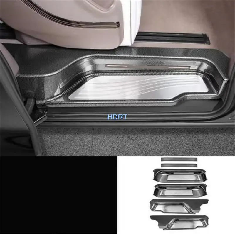 

Car Accessories For BYD Denza D9 2022 + Door Sill Protector Threshold Scuff Sticker Rear Trunk Plate Welcome Pedal Trim Styling