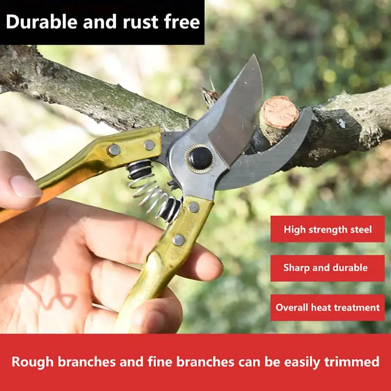 Garden Pruning Shears Manganese Steel Labor-saving Branch Cutter for Fruit Tree Vegetable Flower Gardening Trimming