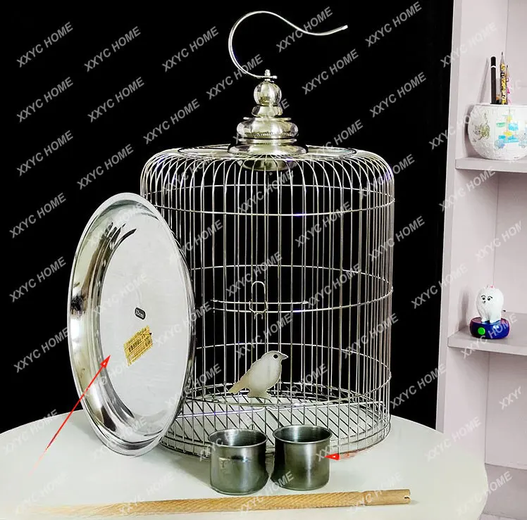 

Stainless Steel Bird Cage Large Xuanfeng Big Brother Qi Special Luxury Parrot Live Bird Cage round