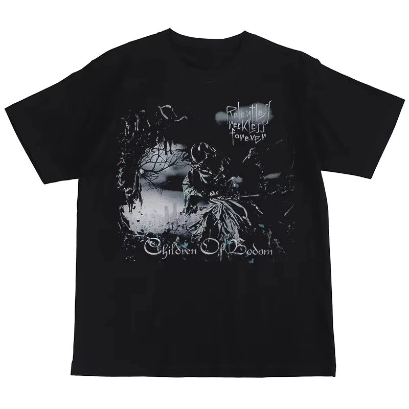 

Children of Bodom Rock Band ACDC American Street Metal Мужская и женская винтажная футболка с коротким рукавом в стиле хип-хоп