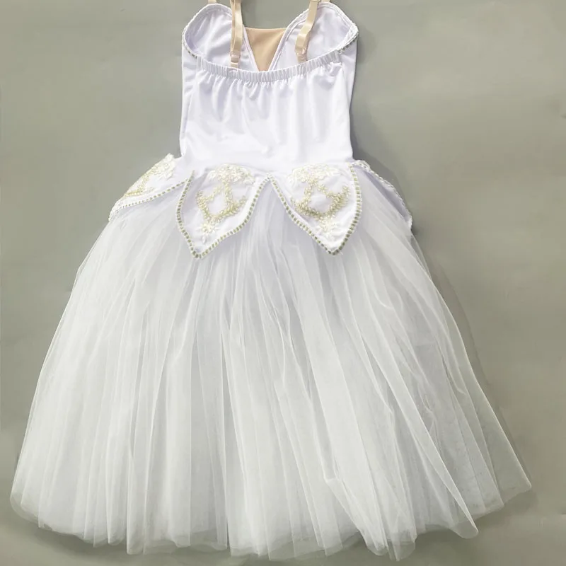 Vestito da balletto bianco ragazze Tutu gonna di balletto abito lungo da Ballerina per bambini Performance gonne di danza del ventre da donna