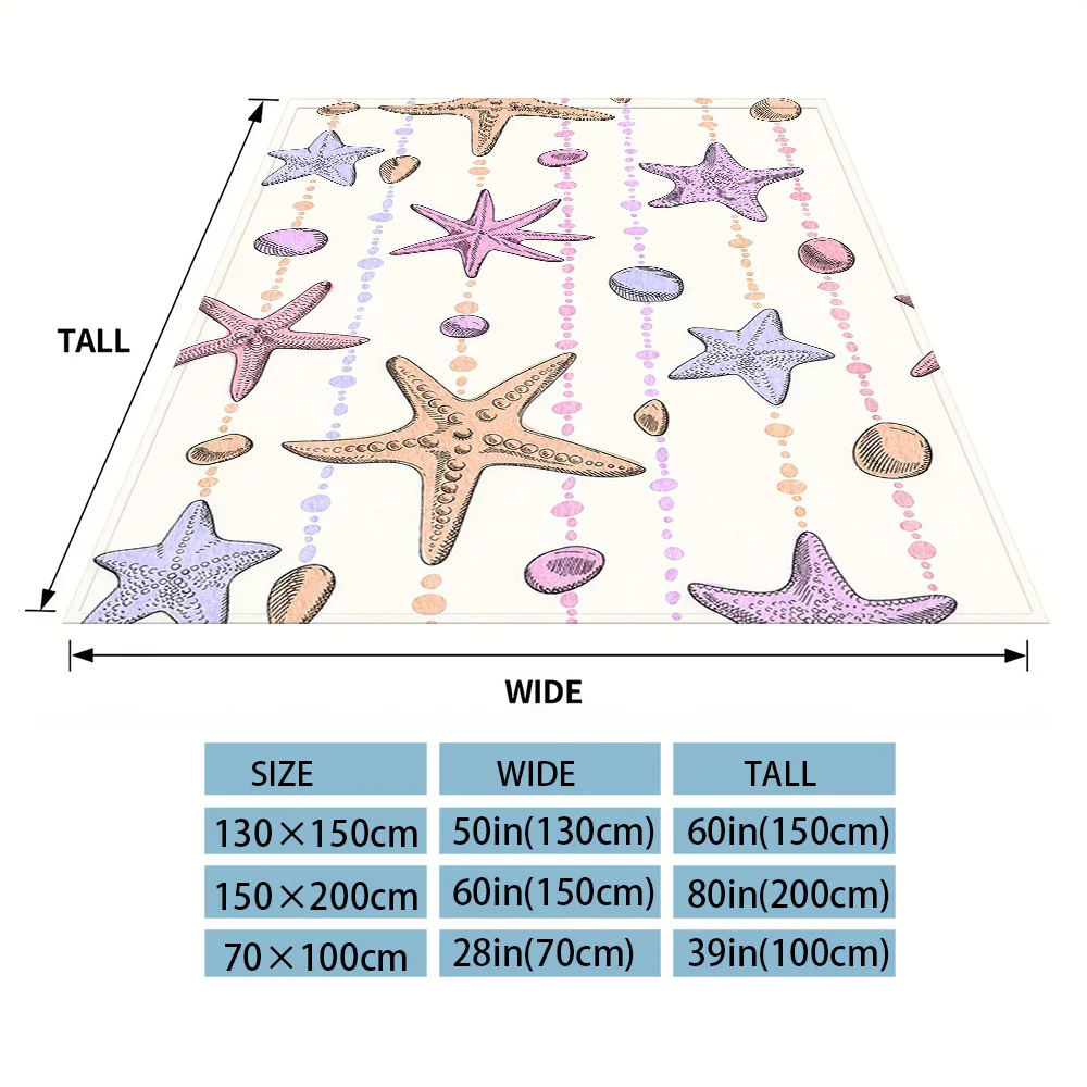 Sea Star Nap Blanket,Flannel Blanket,Suitable For Sofas,Beds,Cars,Rooms,Offices,Camping,Exquisite Gift Blankets