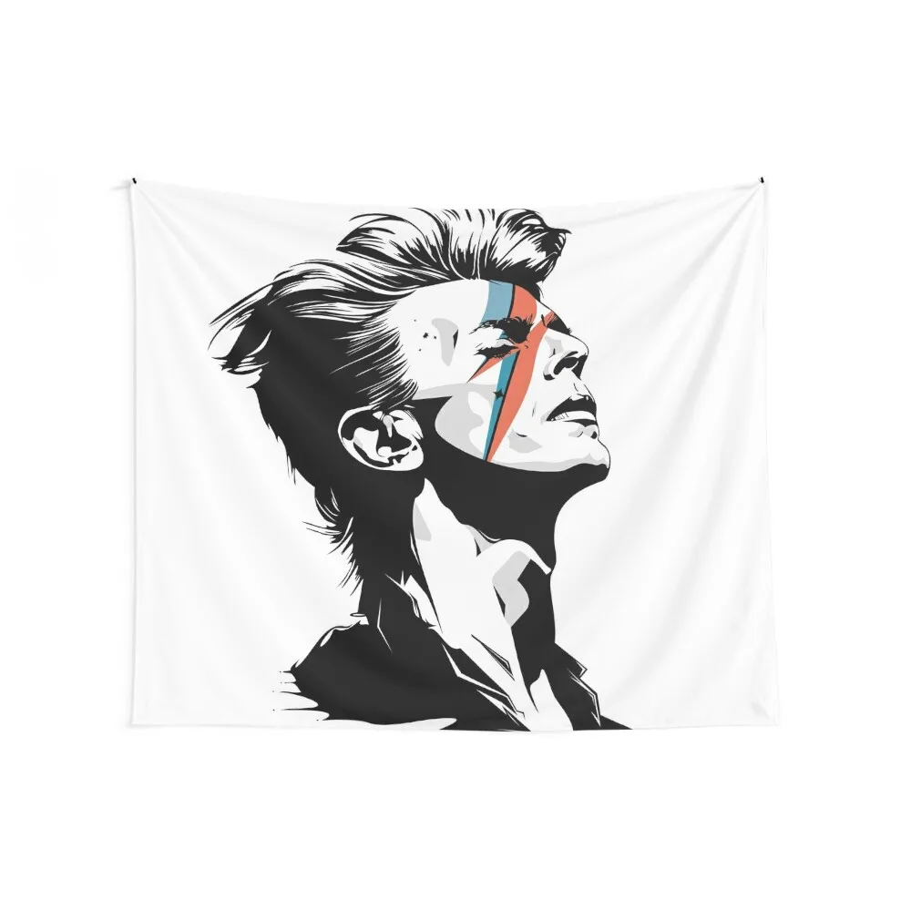 David Bowie STARMAN Vector Art Tapestry Room Decore Aesthetic Bedroom Deco Decorative Wall Tapestry