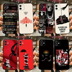 AHS American Horror Story Phone Case For iPhone 15,14,13,12,11,Plus,Pro Max,XS,X,XR,SE,Mini,8,7 Soft Silicone Black Cover