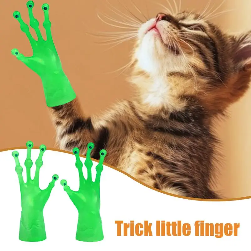 Cat Paw Human Hands Interactive Tiny Hands Decorative for Cat Paw Gag Joke Props High Elasticity Pet Finger Puppet for Theme