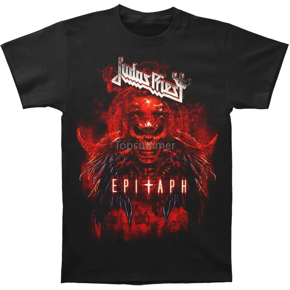 Judas Priest Epitaph Red Horns T-Shirt New & Official! Hip Hop Clothing Cotton Short Sleeve T Shirt Top Tee