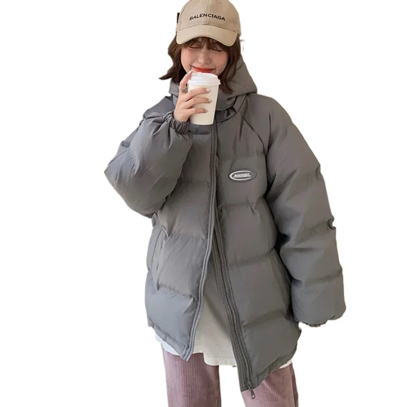 

2024 New Women Down Jacket Winter Coat Female Short Parkas Loose Thick Warm Outwear Hooded Versatile Leisure Time Overcoat