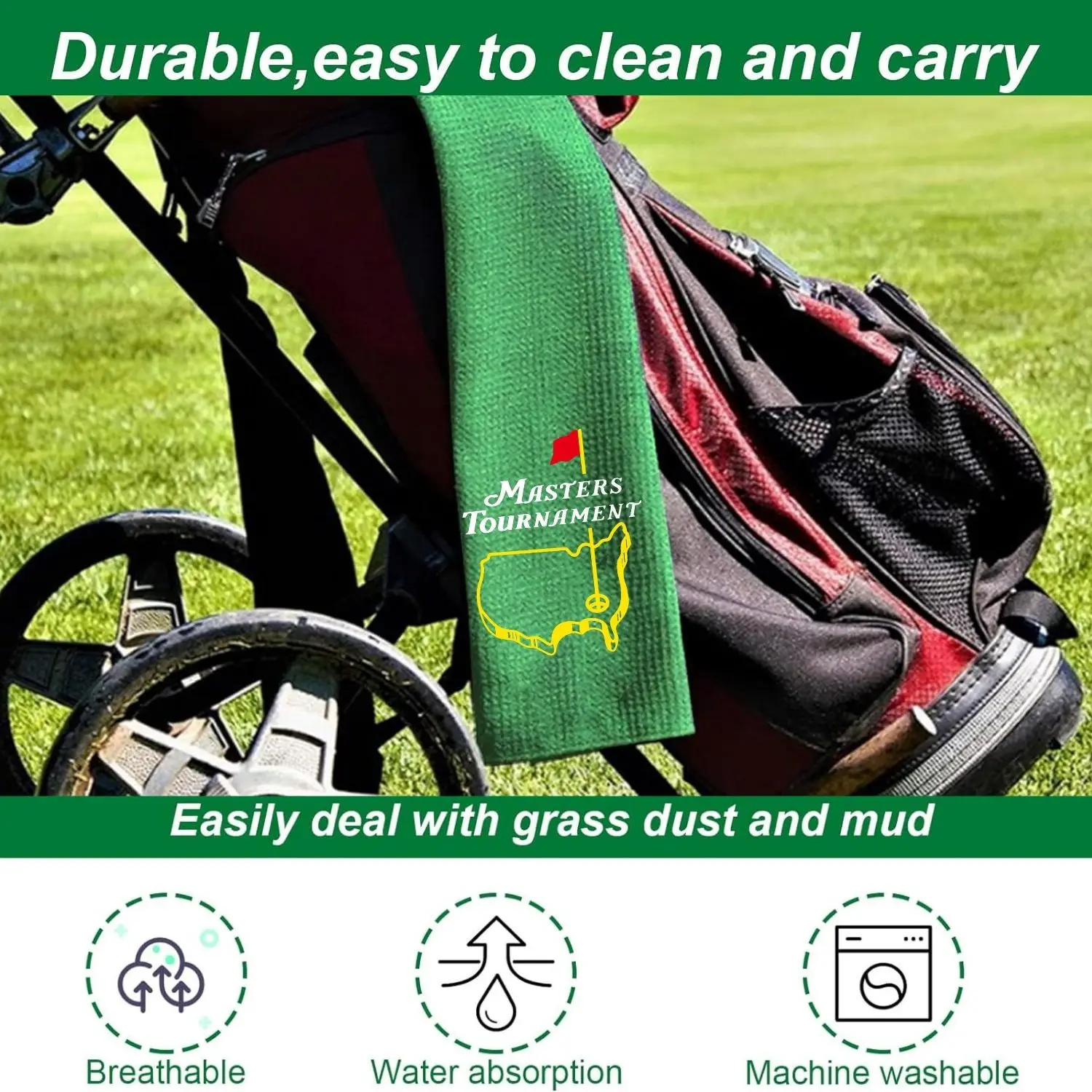 Funny Microfiber Premium Golf Towel, Embroidered Golf Towels for Golf Bags for Men&Women, Golf Accessories for Men Golfers