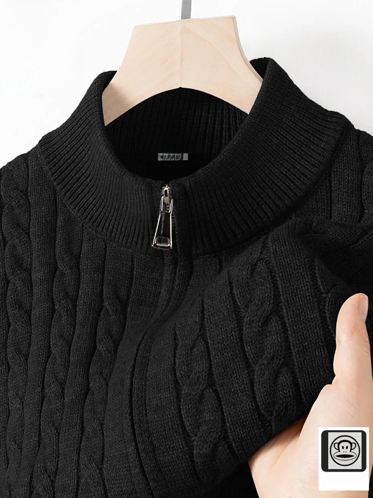 

Men's Thiened Knitted Zipper Cardigan Sweater Winter Outerwear Casual Sle Soft Polyester Fiber Long Sve