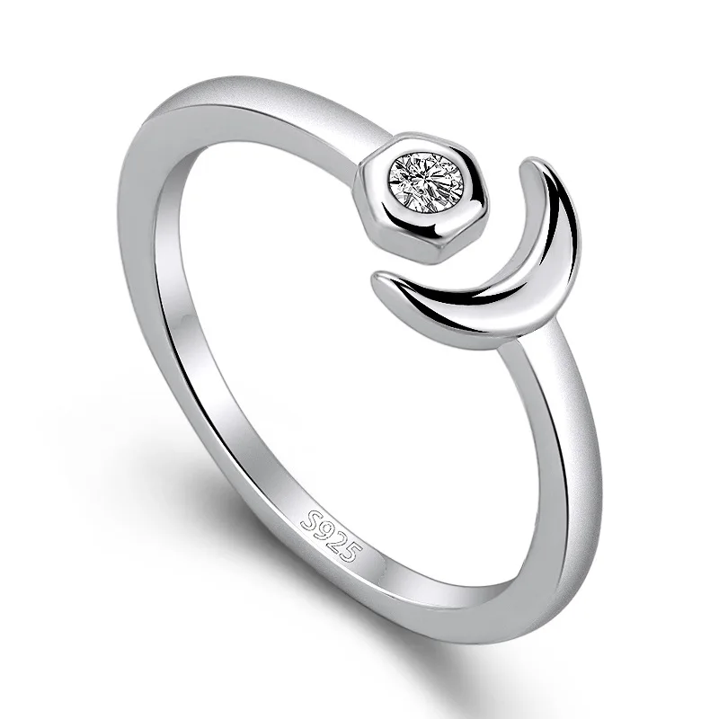 

925 Sterling Silver Ring Classic Moon for Women Beautiful Fashion Wedding Engagement Jewelry Shining Party Women Gifts