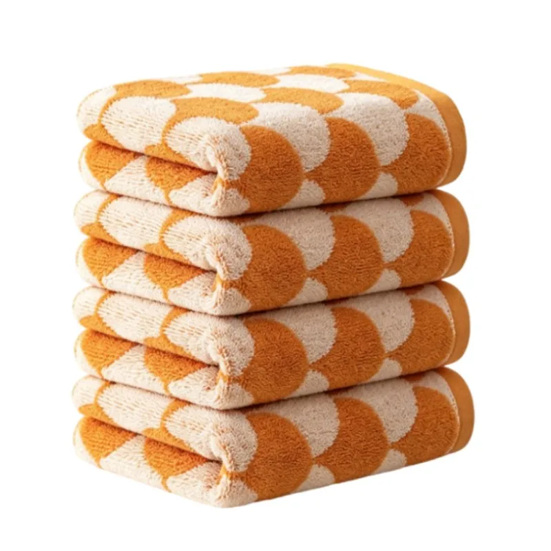 1/4/6pcs Ginkgo Leaves Design Jacquard Cotton Bath Towels 34x74cm Orange Hotel Quality Quick-Dry Thick Towels for Adults Gift Se