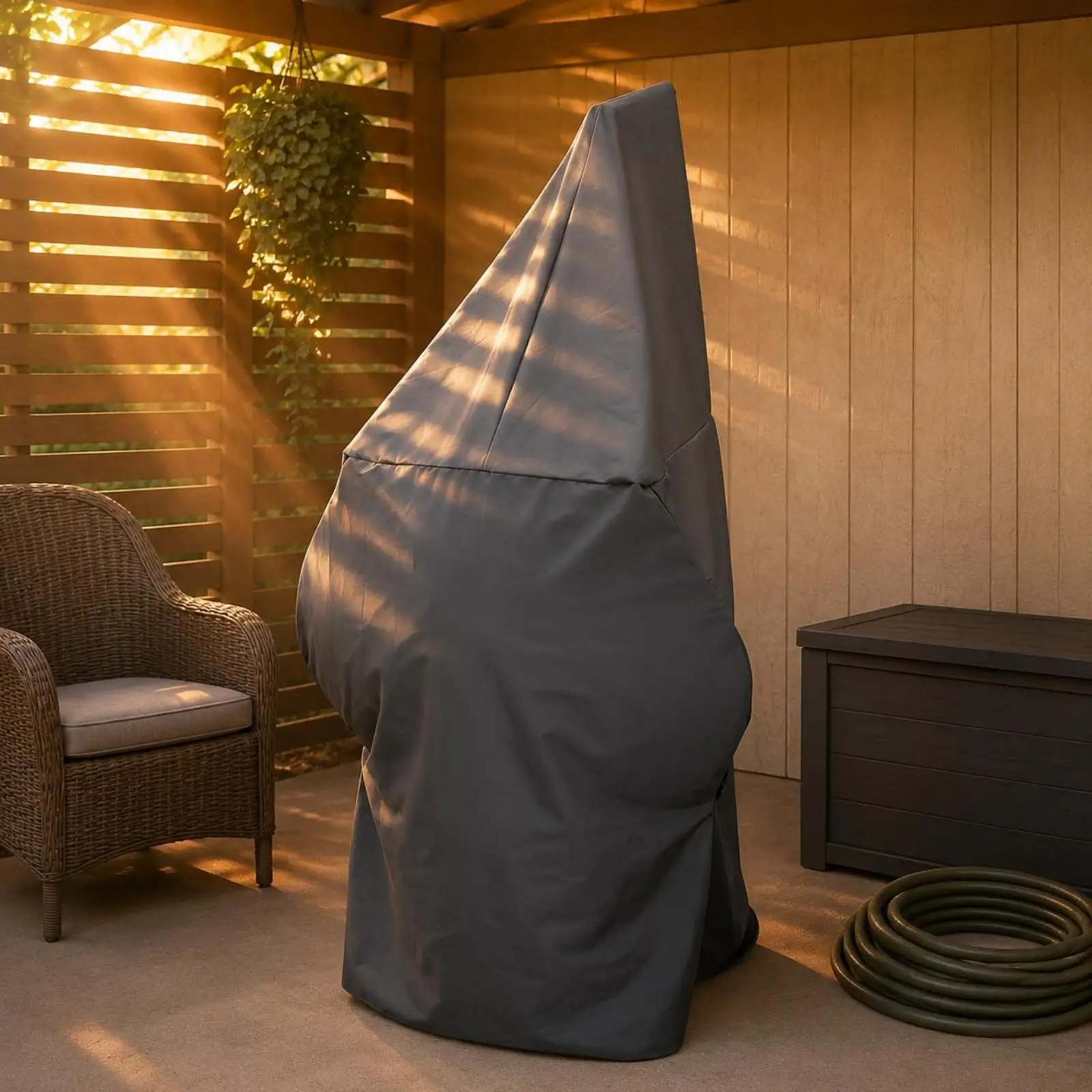 Patio Heater Cover Outdoor Waterproof Zippered Polyester Tear Resistant Protection for Gas Heating Unit