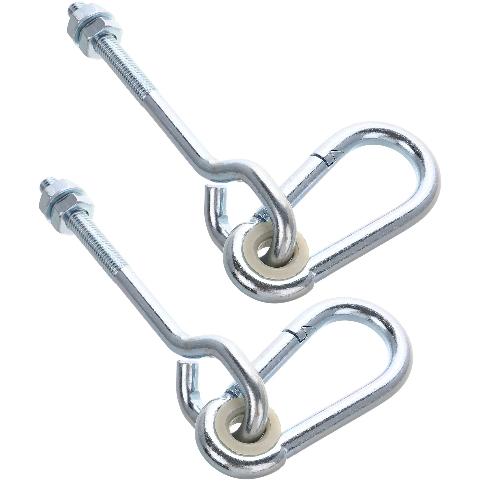 

2 Pcs Children' Ring Swivel Hooks Lifting Heavy Duty Hanger Silver Metal Hardware