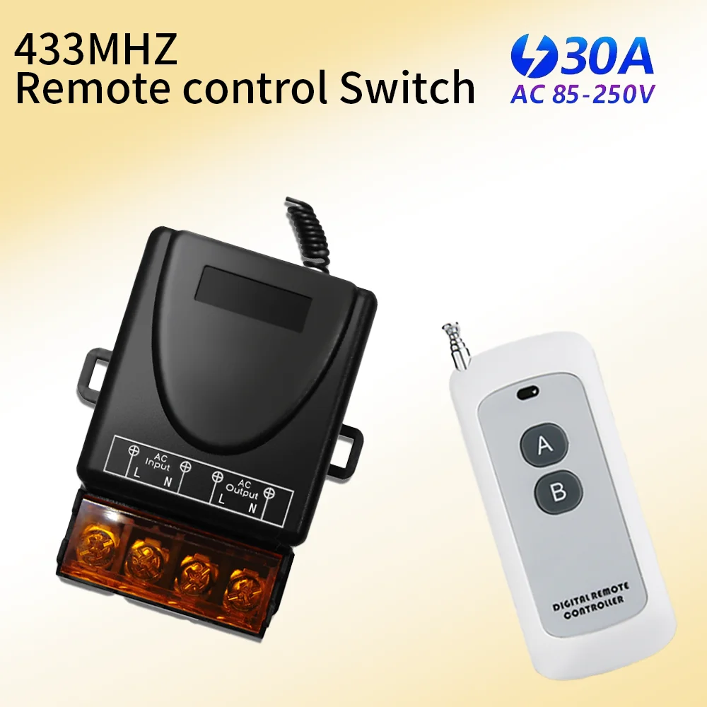 Interruptor de Control remoto inalámbrico RF 433Mhz AC 110V 220V receptor de relé de alta corriente para Motor de puerta aparato