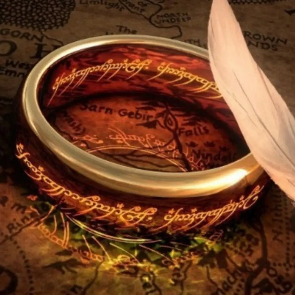 Lord of the one Rings King of the ring Movie Ring with same ring Magic3D Inside and outside engraved print Sanskrit Spanish RING