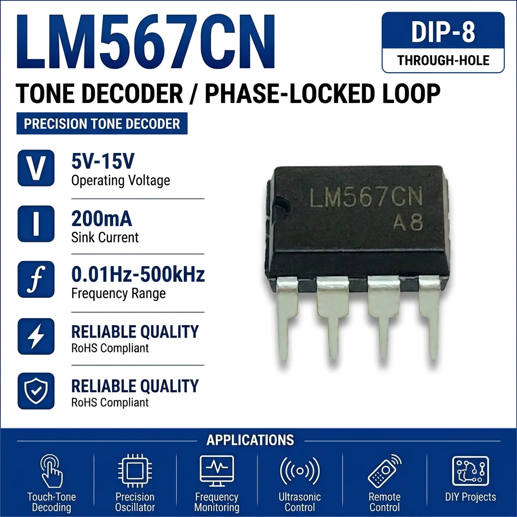 (25 pcs) LM567CN DIP-8 /LM567CM SOP-8 LM567 Tone Decoder Phase-Locked Loop