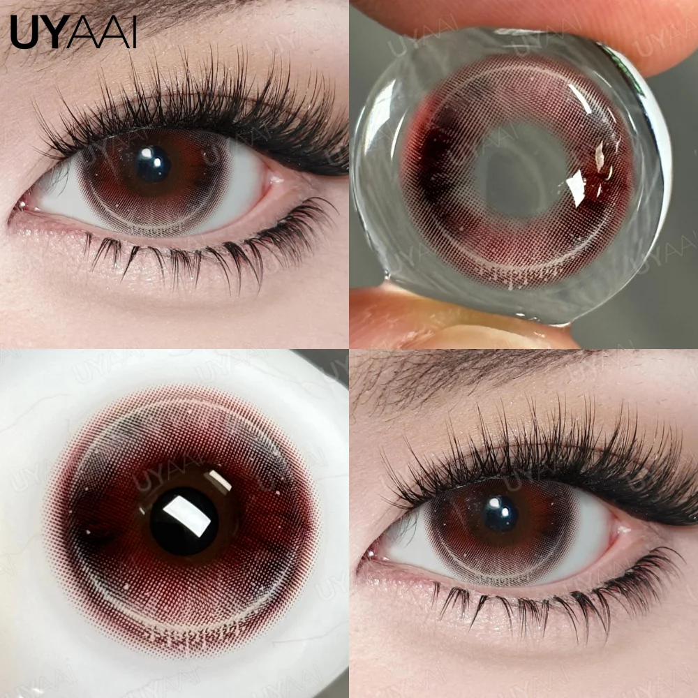UYAAI Halloween Cosplay Farbige Kontaktlinsen Verrückte Weiße Augenlinsen Vampir Rote Linsen Anime Blaue Augenpupillen Horror Spezial-Make-up