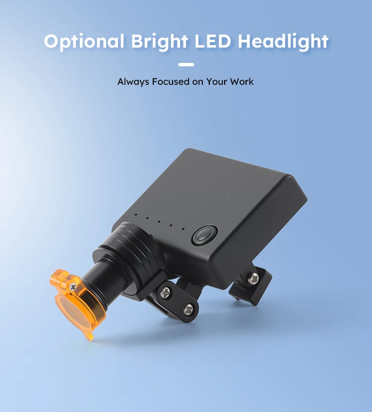 AZDENT Dental-Chirurgie-Lupe, Chirurgie-Lupe, 2,5/3,5-fach, mit LED-Licht, einstellbarer Arbeitsabstand, 450 mm, medizinische Vergrößerung – Detail 4