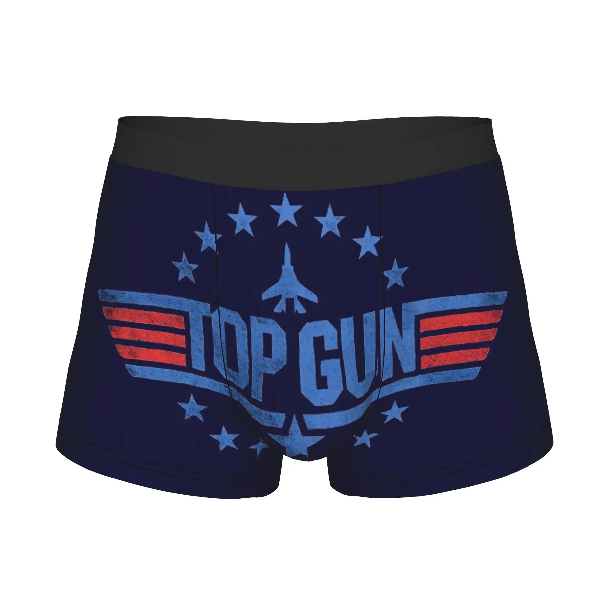Top Gun Logo Boxer Shorts For Men 3D Print Fighter Jet  Underwear Panties Briefs Stretch Underpants