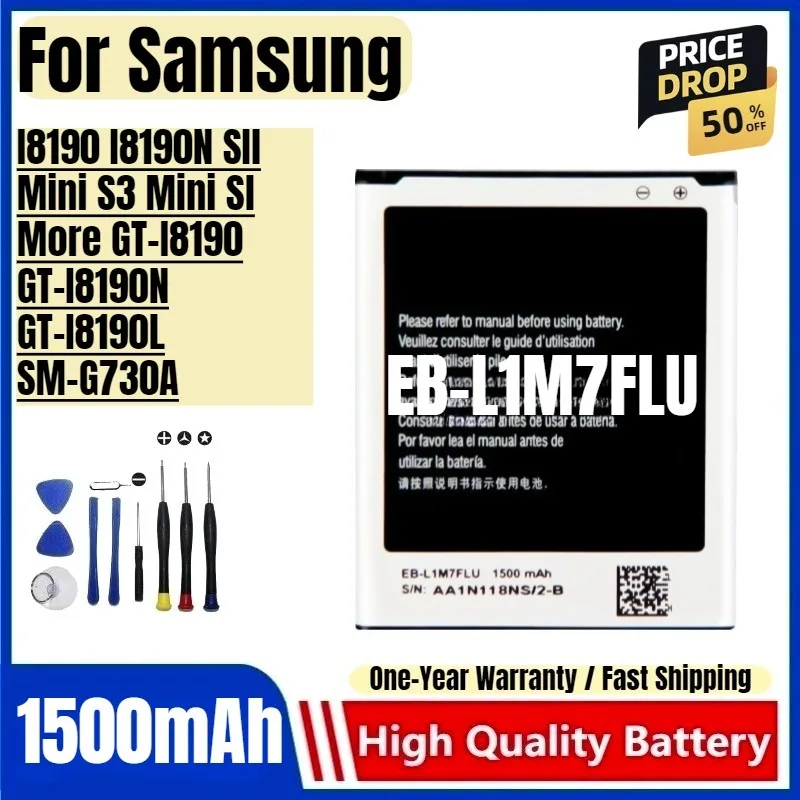 

EB-L1M7FLU for Samsung I8190 I8190N SIl Mini S3 Mini Sl More GT-I8190 GT-I8190N GT-I8190L SM-G730A Mobile Phone Battery