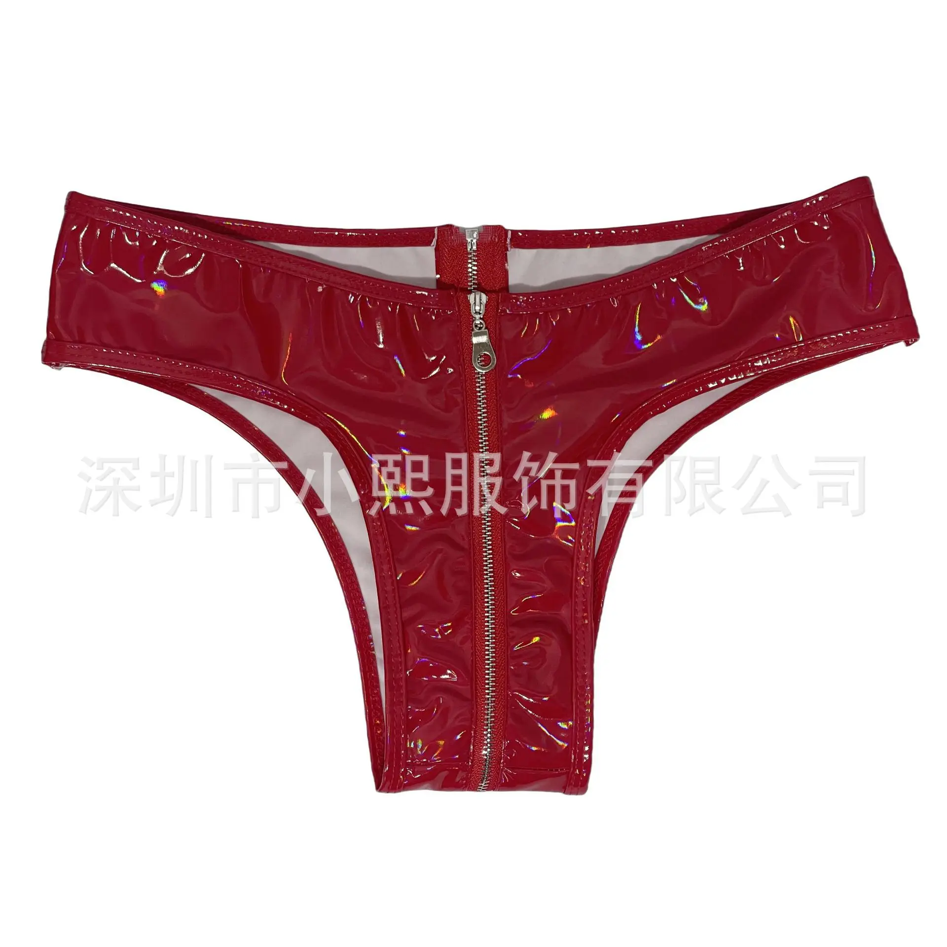 عالية اللمعان PVC براءات الاختراع والجلود مشرق الجلود بو مثير سستة مفتوحة والعتاد المثيرة السراويل زوجين الجنس #6