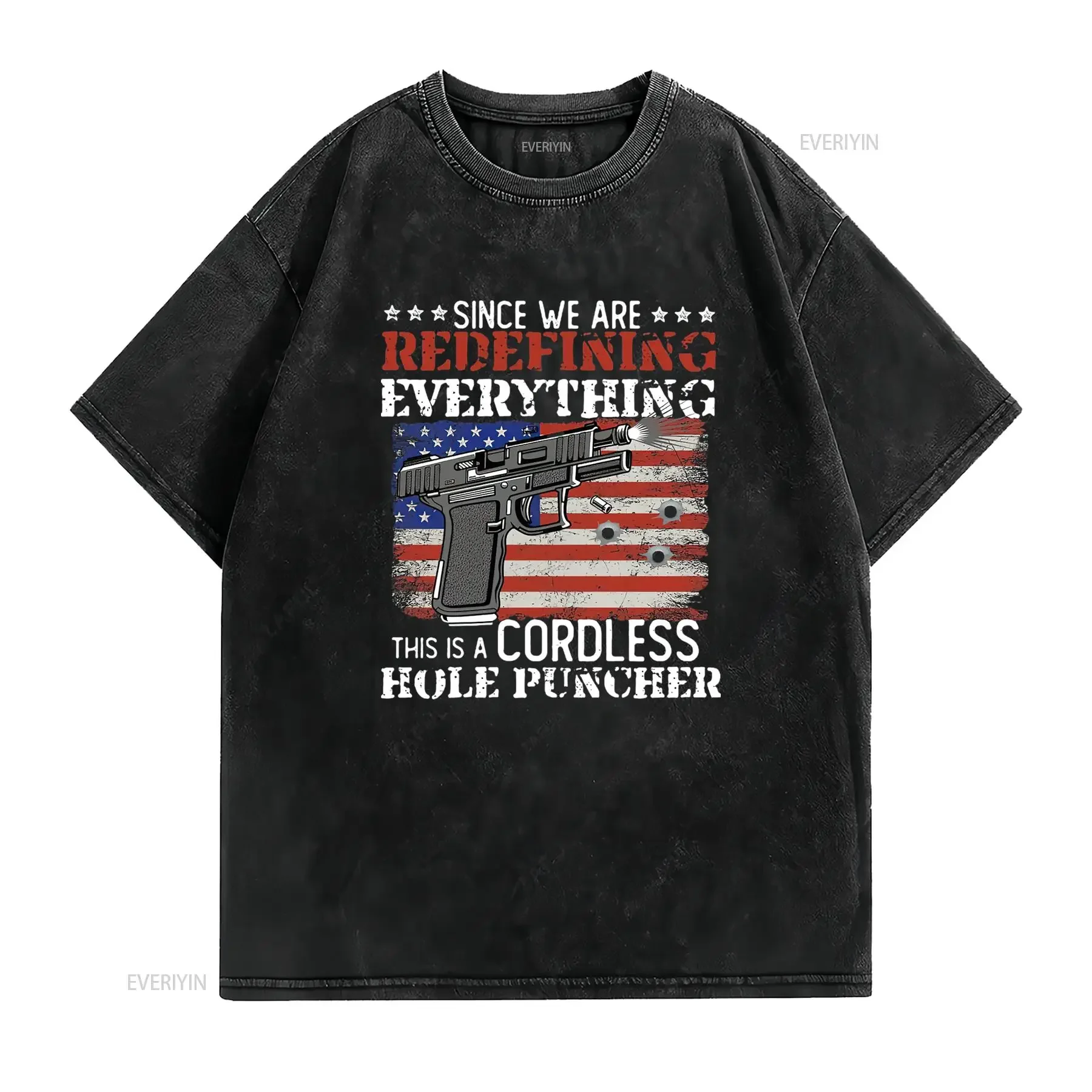 Since We re Redefining Everything Cordless Hole Puncher Gun  Womens T Shirt Black L vintage Washed fashion Stylish homme