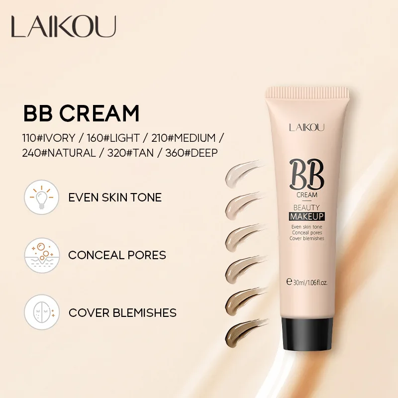 Face Liquid Foundation Moisturizing BB Cream Concealer Oil-control Full Coverage Waterproof Long Lasting Brighten Cosmetics