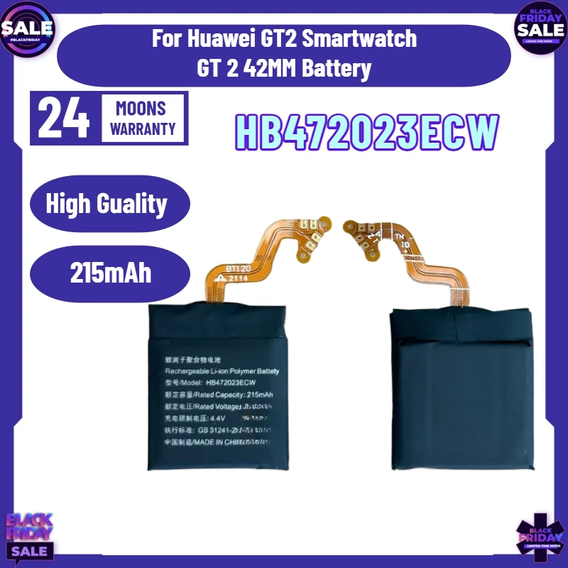 

New HB472023ECW Battery 215mAh Batteries for Huawei GT2 Smartwatch GT 2 42MM Battery DAN-B19