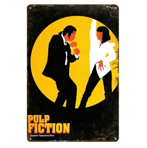 Pulp Fiction John Travolta Movie Metal Poster Tin Sign 20x30cm  -aluminum