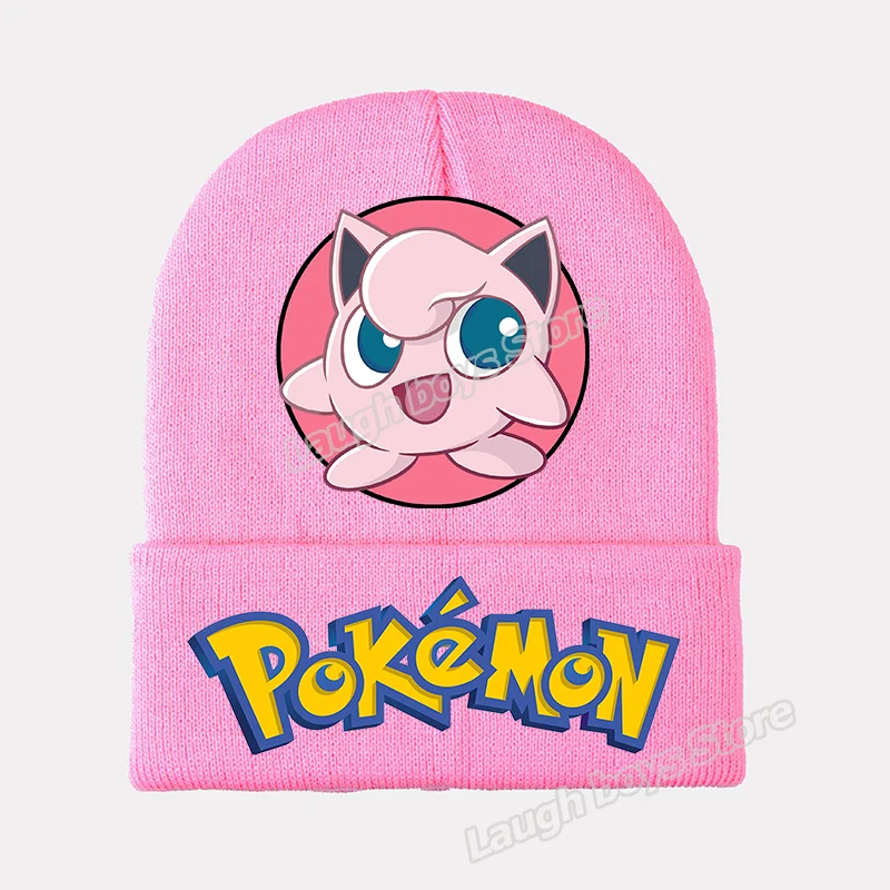 Pikachu Woolen Hat Headgear Pokemon Figure Winter Knitted Cap Cartoon Anime Skullies Beanies Bonnet Christmas Boys Girls Gifts