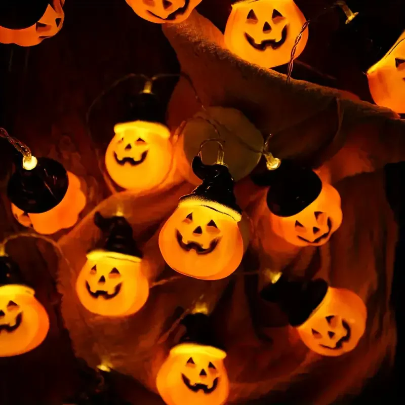 Halloween Kürbis Hut führte Lichterketten Innen Kürbis Laterne Lichter Halloween Home Party Hof Wandt ür Dekor Lichter 822 – Detail 10