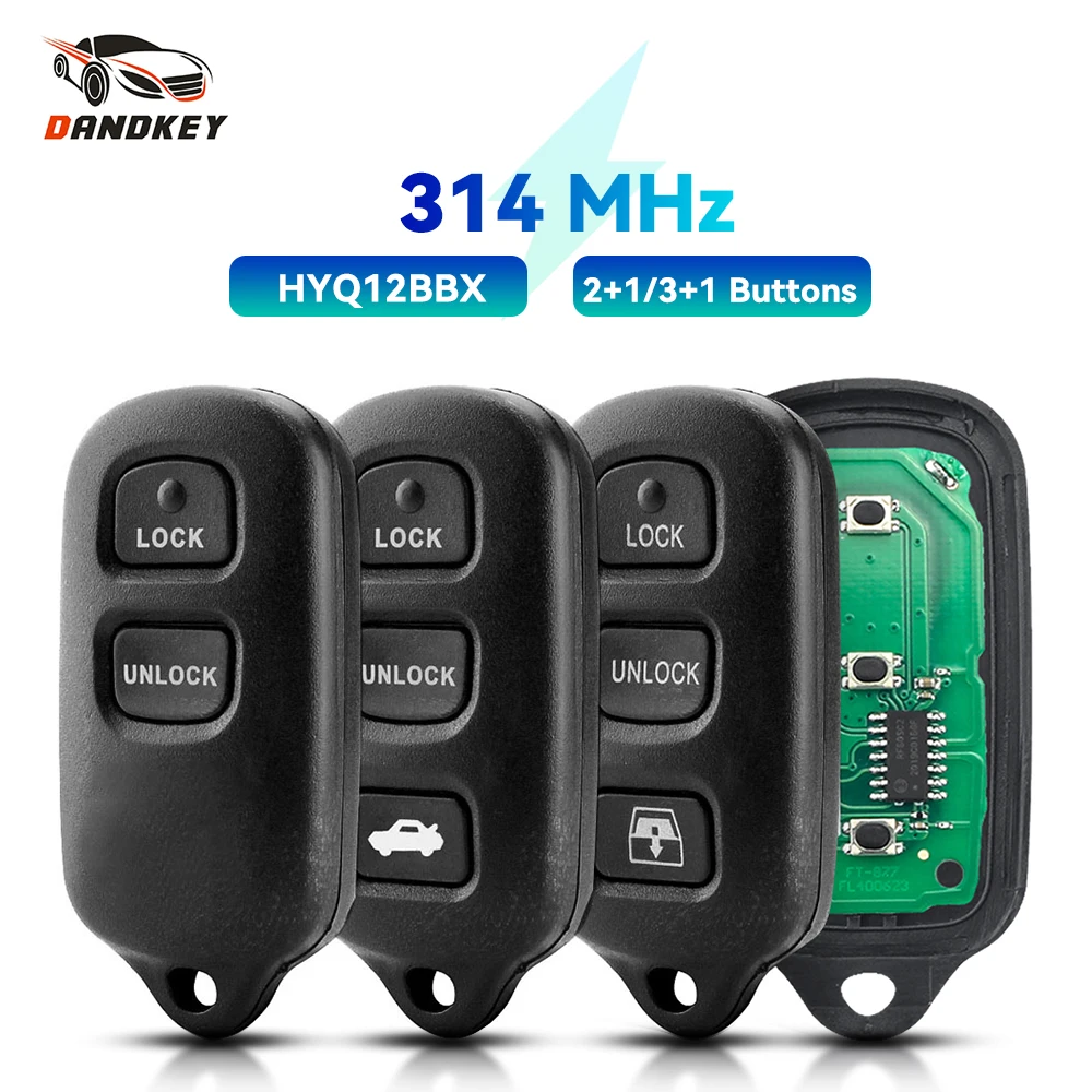 KEYYOU 2+1 3 Przyciski HYQ12BBX HYQ12BAN 314.4Mhz Pilot do Toyota Highlander 2001 2002 2003 2004 2005 2006 2007 Zdalny Kluczyk Samochodowy