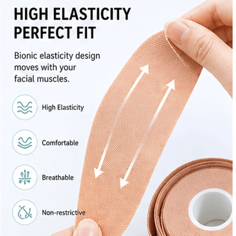Facial Muscle Lifting Tape Anti-Wrinkle Face Lift Patch Elastic Kinesiology Tape for Jawline Firming Skin Tightening Beauty Care - view 3