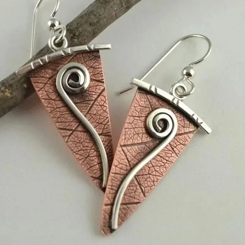 Vintage Geometric Exaggerated Bohemian Metal Carved Earrings Suitable For women's Parties Engagements Fashion Jewelry