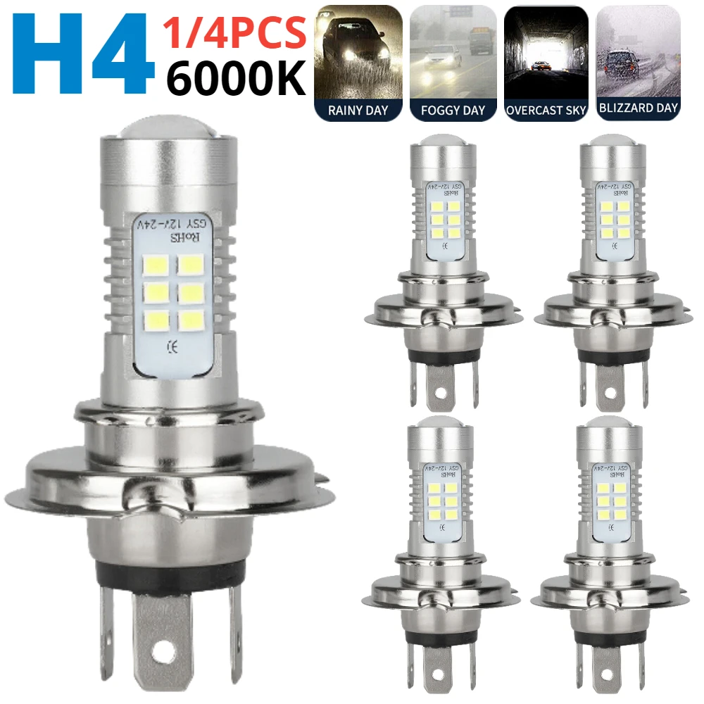 1/4Pcs H4 Led Headl…