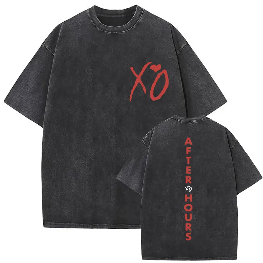 The Weeknd XO Tour 2025 Vintage Washed T Shirt Men's Women Pop Music Short Sleeve T-Shirts Rap Hip Hop Gothic Clothing T-shirts image 3