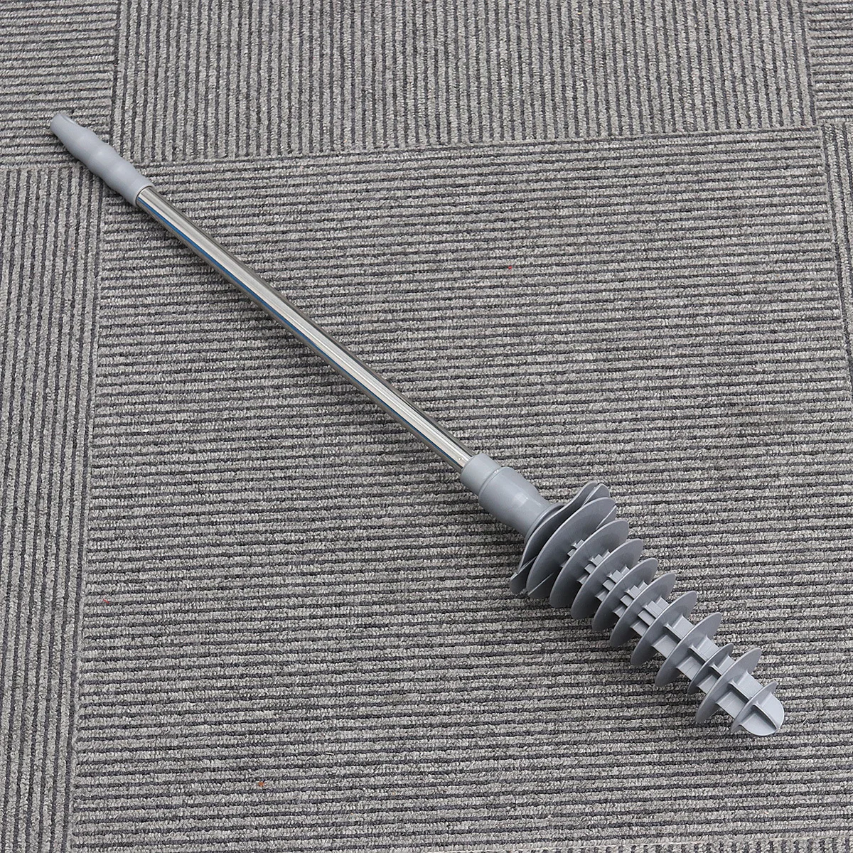 

Flexible Toilet Type Piston Clog Remover Rustproof Swirl Head Design Ergonomic Handle Hanging Hole for Toilet