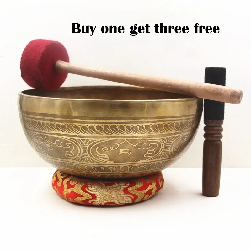 Spiritual Alchemy Singing Bowl Original Bronze Genuine Tibetan Bowls Meditation Buddhist Supplies Musical Instruments for Yoga