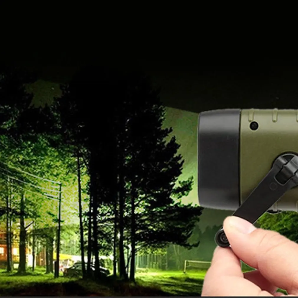 Portable LED Flashlight Hand Crank Dynamo Torch Lantern Solar Powered Flashlight For Outdoor Camping Mountaineering HOT