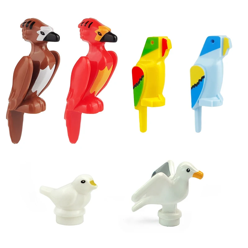 Animal MOC Series Building Blocks Parts Parrot Eagle Bricks Toy Marine Life Whale Octopus Lion Leopard Tiger Bear Chicken Duck