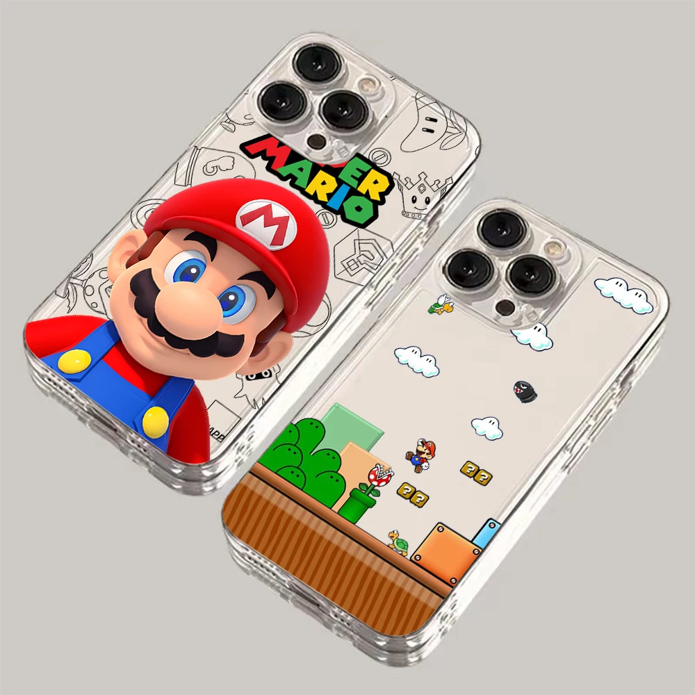 Hot game Phone Case For m-marios iPhone 16 15 14 13 12 11 Mini Pro Max X XR XSMax 7 8 Plus SE20 Transparent Cover