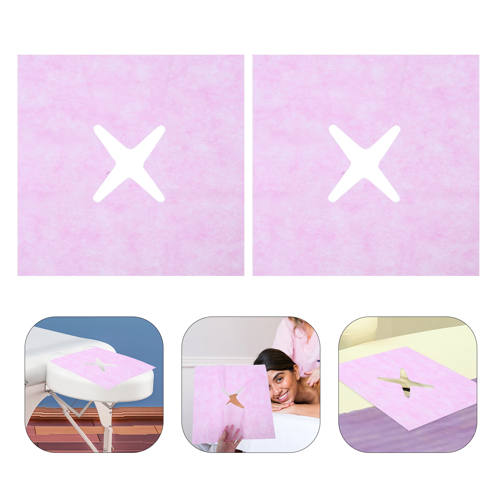 100 個使い捨て美容マッサージベッド穴タオル不織布クレードルおなか枕軽量コンパクトサロンスパ使用