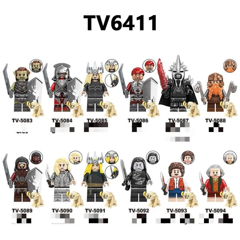 

TV6411 Movie TV series Ring Half Beast Strong Orc Angma Witch King Assembled building block miniature toy bag